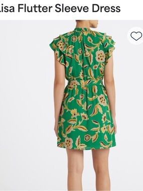 Lisa Flutter Sleeve Mini Dress in Green Floral